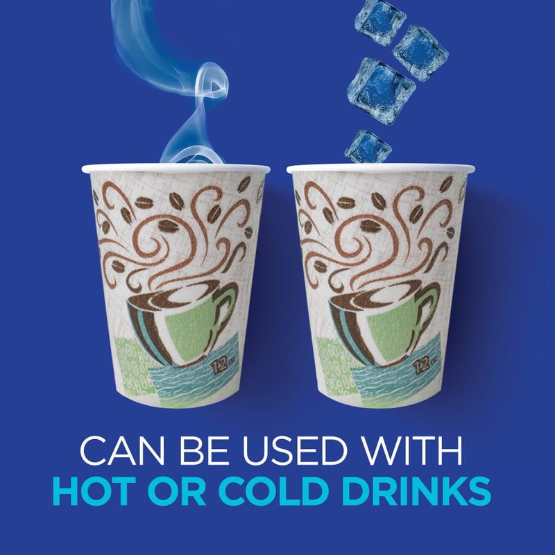 Georgia-Pacific Dixie PerfecTouch 12 oz Paper Coffee Cups By GP PRO, Coffee Haze Design, 500 Count (25 Disposable Cups Per Sleeve, 20 Sleeves Per Case), 5342DX - Image 3